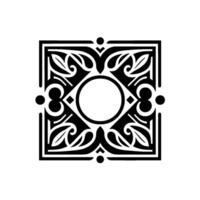 Elegant Ornamental Black and White Square Element vector