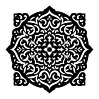 Ornate Black and White Mandala Element for Digital Artwork vector