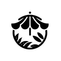 Black White Botanical Crest, Minimalist , Illustration vector