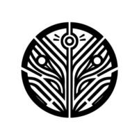 Abstract Geometric Eye in Black and White, Modern vector