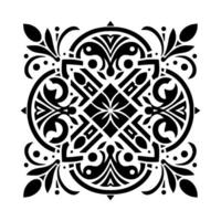 Ornate Black and White Mandala on White Background vector