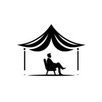 Minimalist Businessman Relaxing Under Canopy vector