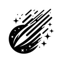Black and White Comet Illustration, Minimalist Space vector