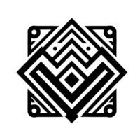Geometric Monochrome Abstract Symmetry Pattern vector