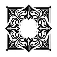 Elegant Black White Ornamental Frame Element vector