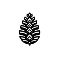 Minimalist Black Pinecone on White Background Geometric vector