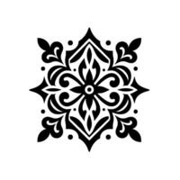 Elegant Black Floral Ornament on White Background 1 vector