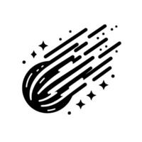 Stylized Black and White Comet Illustration on White Background vector