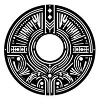 Art Deco Circle Pattern Black and White Geometric vector