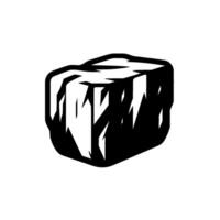Monochromatic Ice Cube Minimalist vector