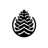 Minimalist Black and White Pinecone vector