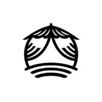 Minimalist Bed , Elegant Black White , for Branding vector