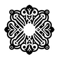 Intricate Black White Floral Mandala , Isolated on White Background vector