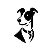 Minimalist Dog Portrait, Black White, Style for Pets vector