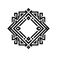 Geometric Black White Ornamental Element, Illustration vector