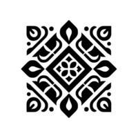 Geometric Black White Pattern, Decorative Motif vector