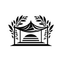 Minimalist Archway with Olive Branch Elements, Simple vector