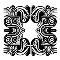 Art Deco Pattern Symmetric Black White Frame vector
