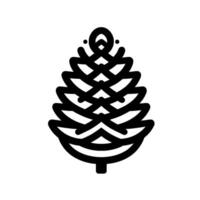 Modern Minimalist Black Pine Cone on White vector