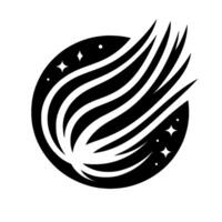 Abstract Black and White Winged Sphere vector