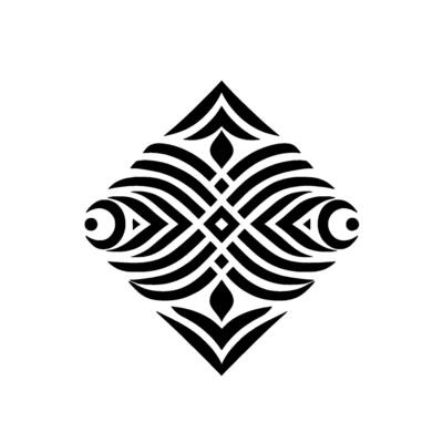 Geometric Black and White Ornamental on White Background 1