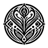 Abstract Geometric Black and White Ornament vector