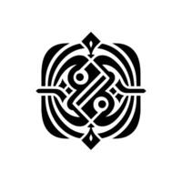 Abstract Geometric Black and White Emblem, vector
