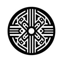 Abstract Geometric Circle in Black and White vector