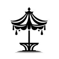 Elegant Black White Carousel Silhouette vector
