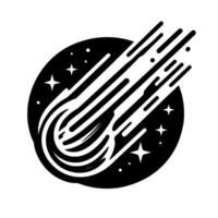 Abstract Comet Trail in Space Minimalist Black and White vector