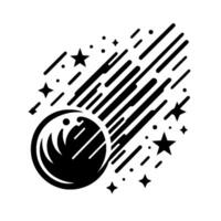 Black White Space Illustration Comet Celestial Stars vector