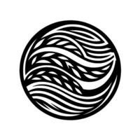 Black White Abstract Organic Circle, Element vector