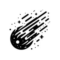 Black and White Abstract Comet Illustration vector