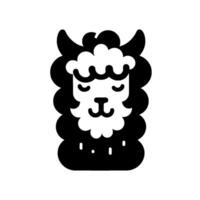 Minimalist Black White Llama , Playful Calm vector