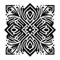 Geometric Mandala in Black and White, Ornamental Pattern vector