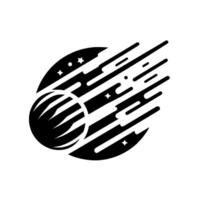 Abstract Black and White Space Comet Illustration vector