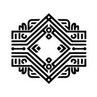 Abstract Circuit Board , Geometric Black and White vector
