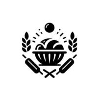 Bakery rustic black white bread, wheat, rolling pins vector