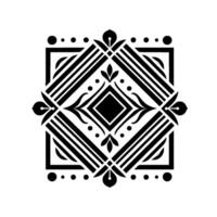 Geometric art deco pattern black white symmetry vector