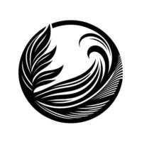 Abstract black and white circle element vector