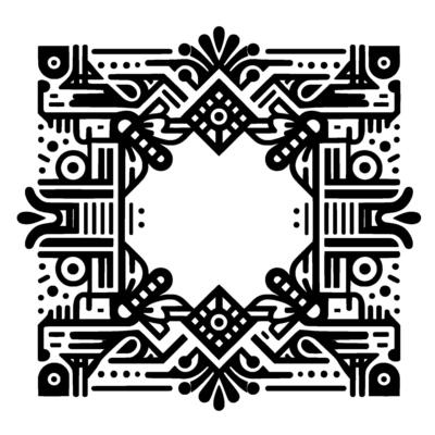 Geometric border abstract monochrome ornament