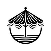 Minimalist black and white gazebo illustration, elegant vector