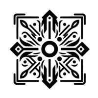 Symmetric black white ornament for decorative and branding use vector