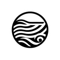 Abstract black and white circular element waves and swirls vector