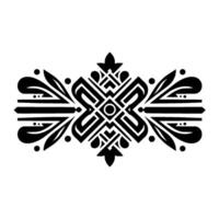 Ornate black and white decorative element, border , minimalist vector