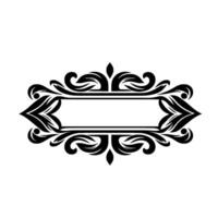 Elegant black white frame ornate scrollwork , blank space vector