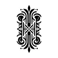 Ornate black and white ornamental on white background vector