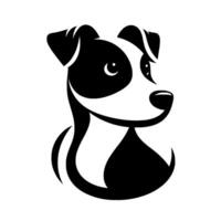 Minimalist jack russell terrier silhouette black and white vector