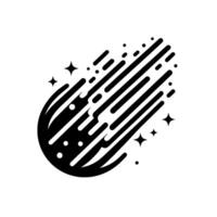 Minimalist comet illustration with stars vector