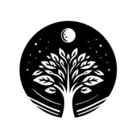 Night tree of life abstract celestial for branding vector
